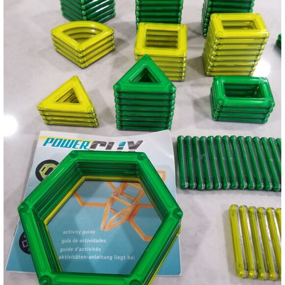 Guide Craft Power Clix frames lot of 129 pieces magnetic building tiles - Picture 6 of 10